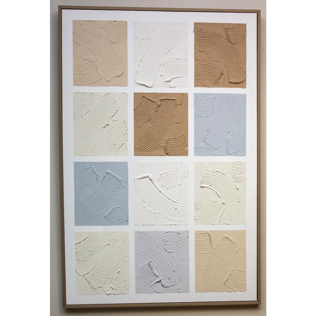 Framed 12 Coloured Squares 80cm X 120cm