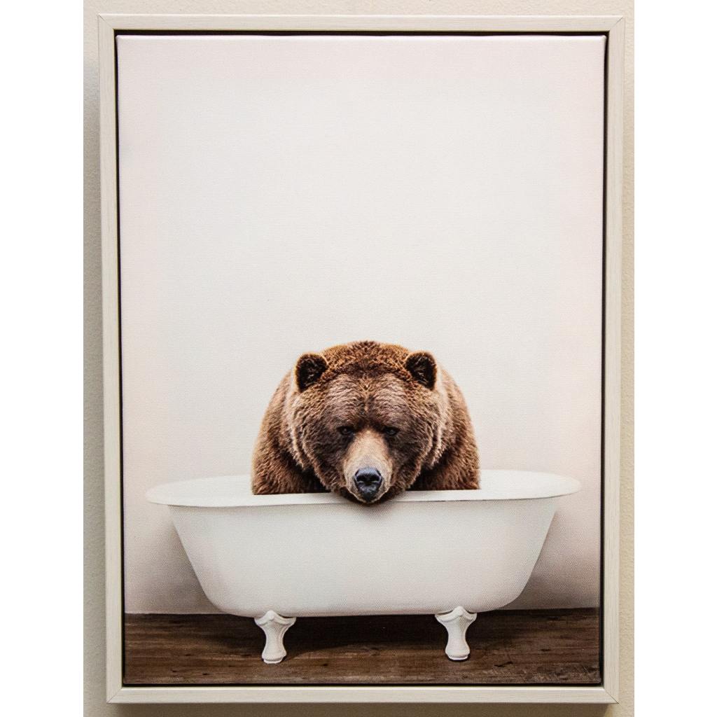 Framed Bath Bear 30cm x 40cm