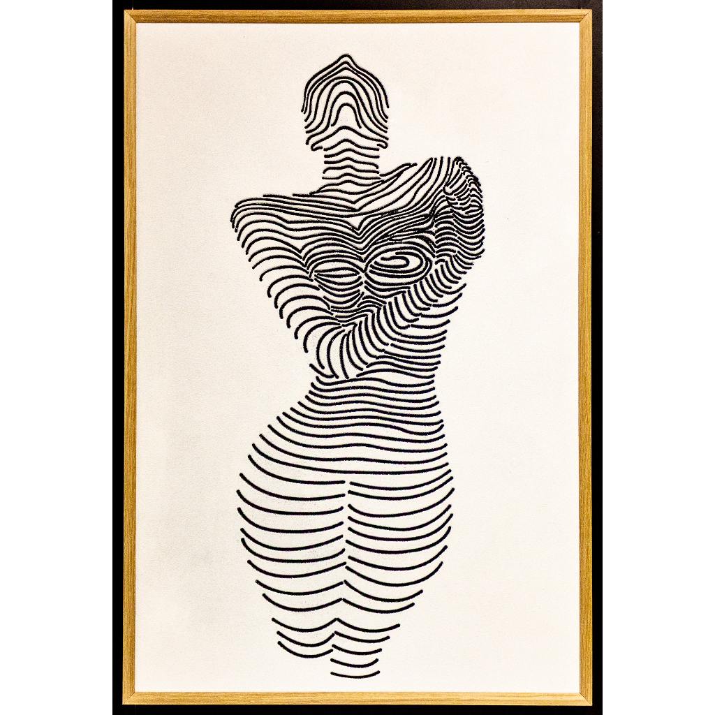 Framed Wall Art - Black Wrapped Woman 80cm x 120cm