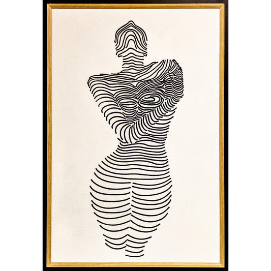 Framed Wall Art - Black Wrapped Woman 80cm x 120cm