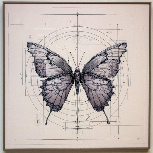 Framed Wall Art - Butterfly 80cm x 80cm
