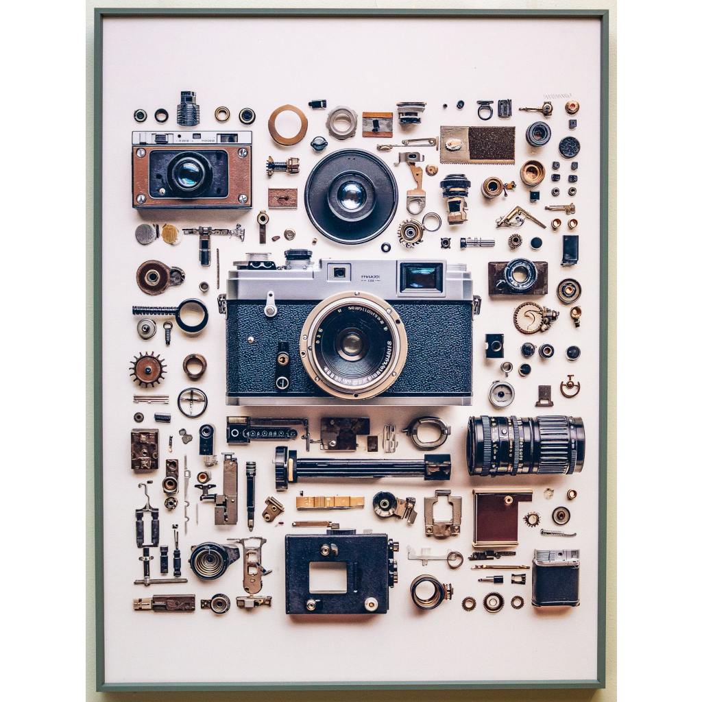 Framed Wall Art - Camera Montage 60cm x 80cm