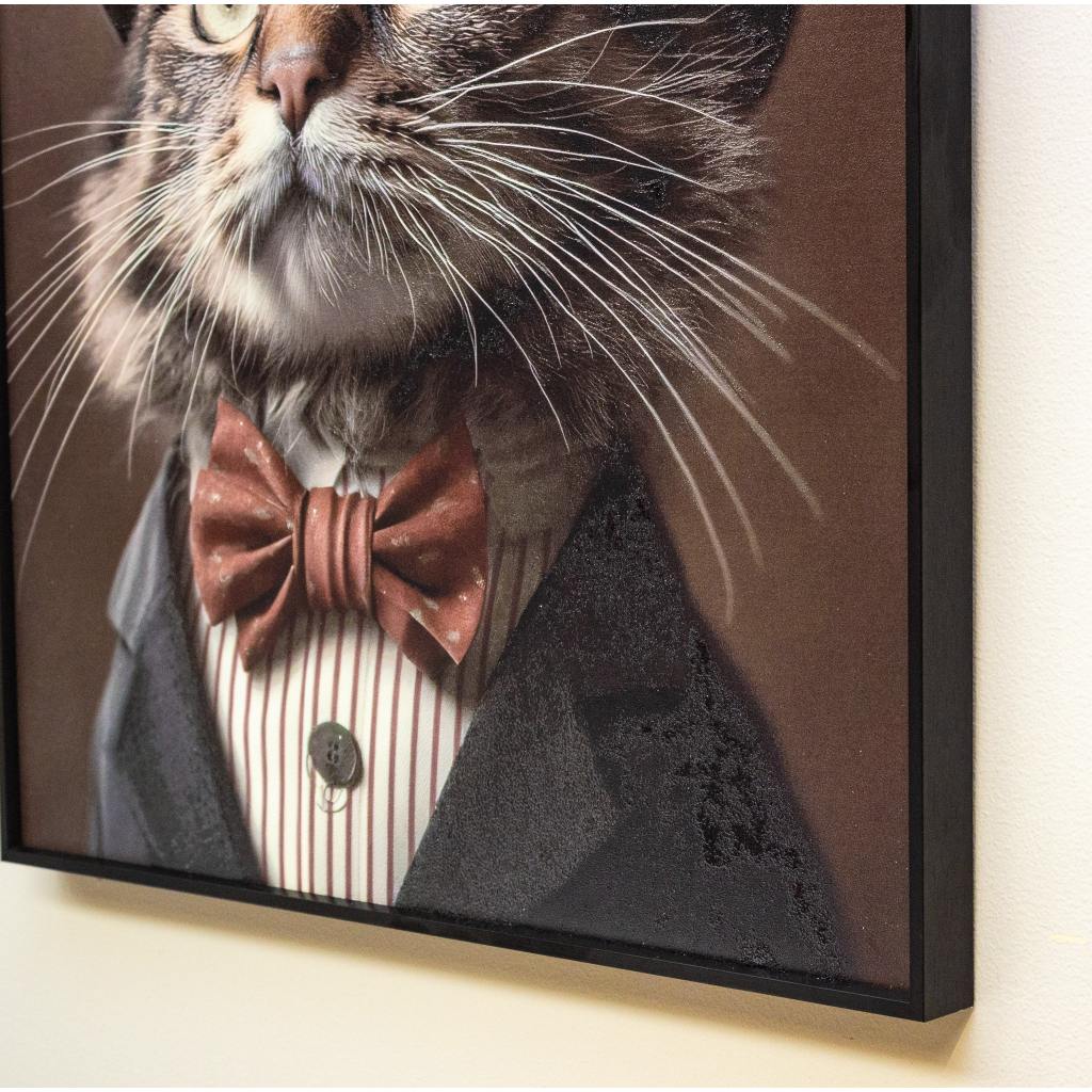 Framed Wall Art - The Gentleman Cat  60cm x 80cm