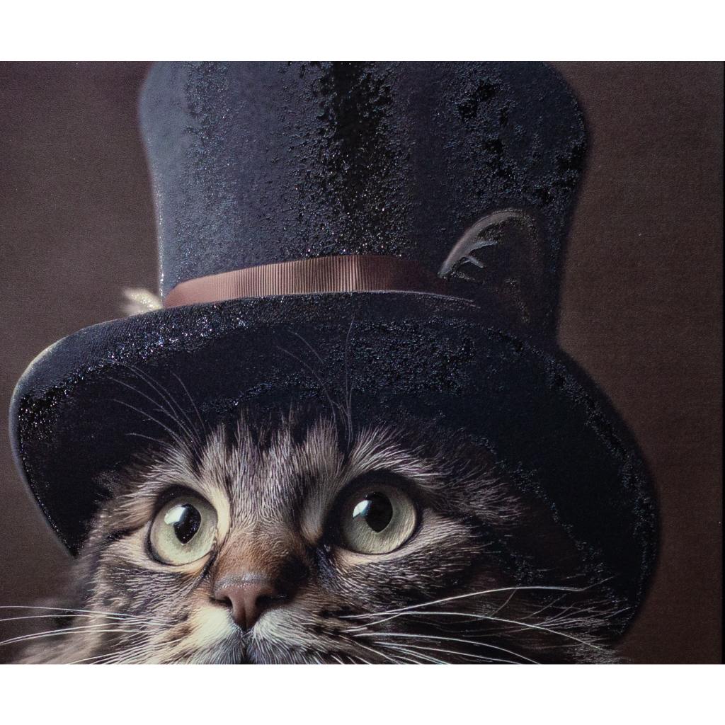 Framed Wall Art - The Gentleman Cat  60cm x 80cm