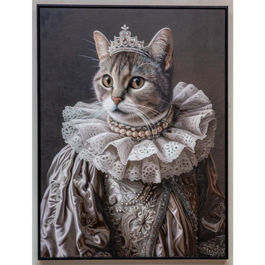 Framed Wall Art - Her Majesty The Cat  60cm x 80cm