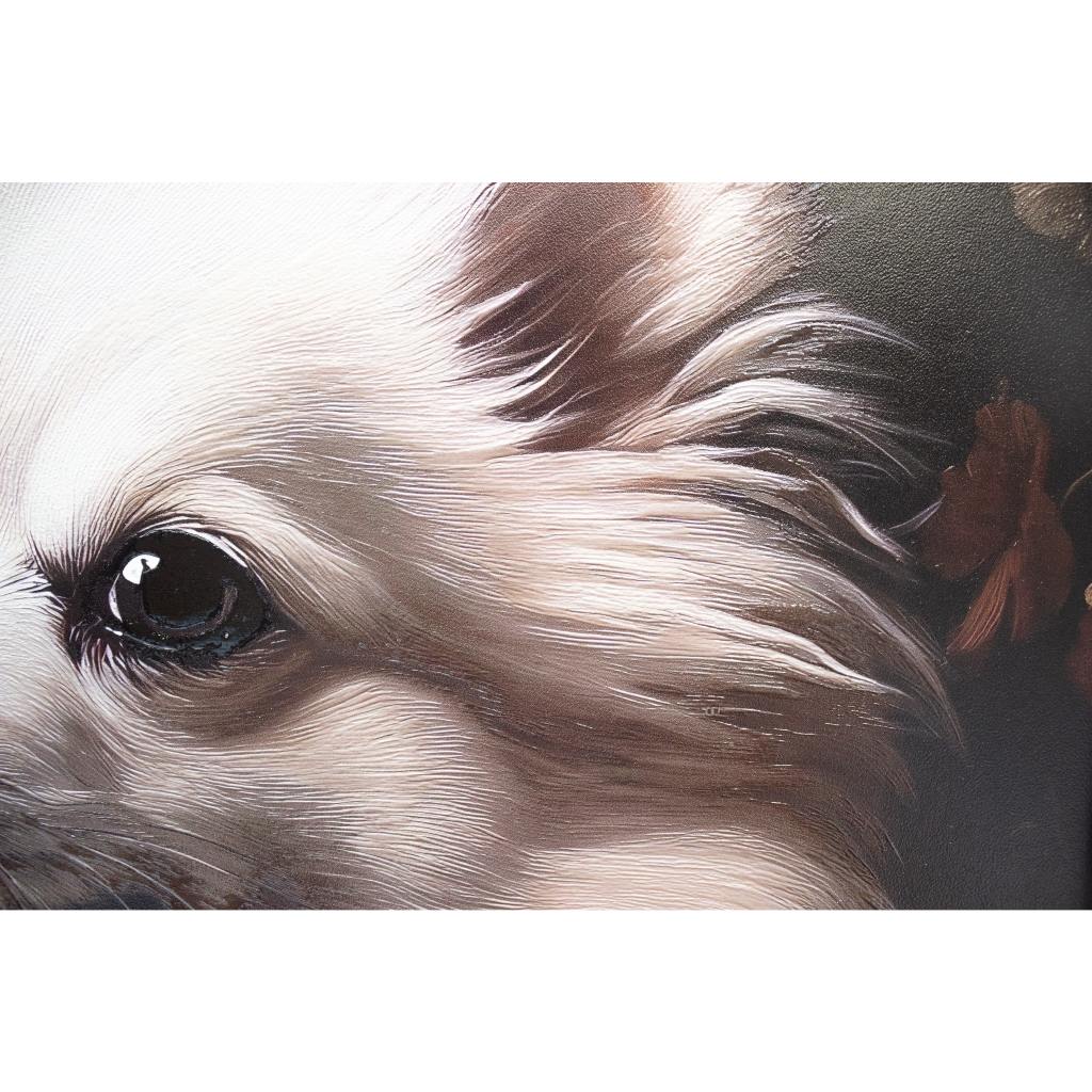 Framed Wall Art - Floral Dog 60cm x 80cm