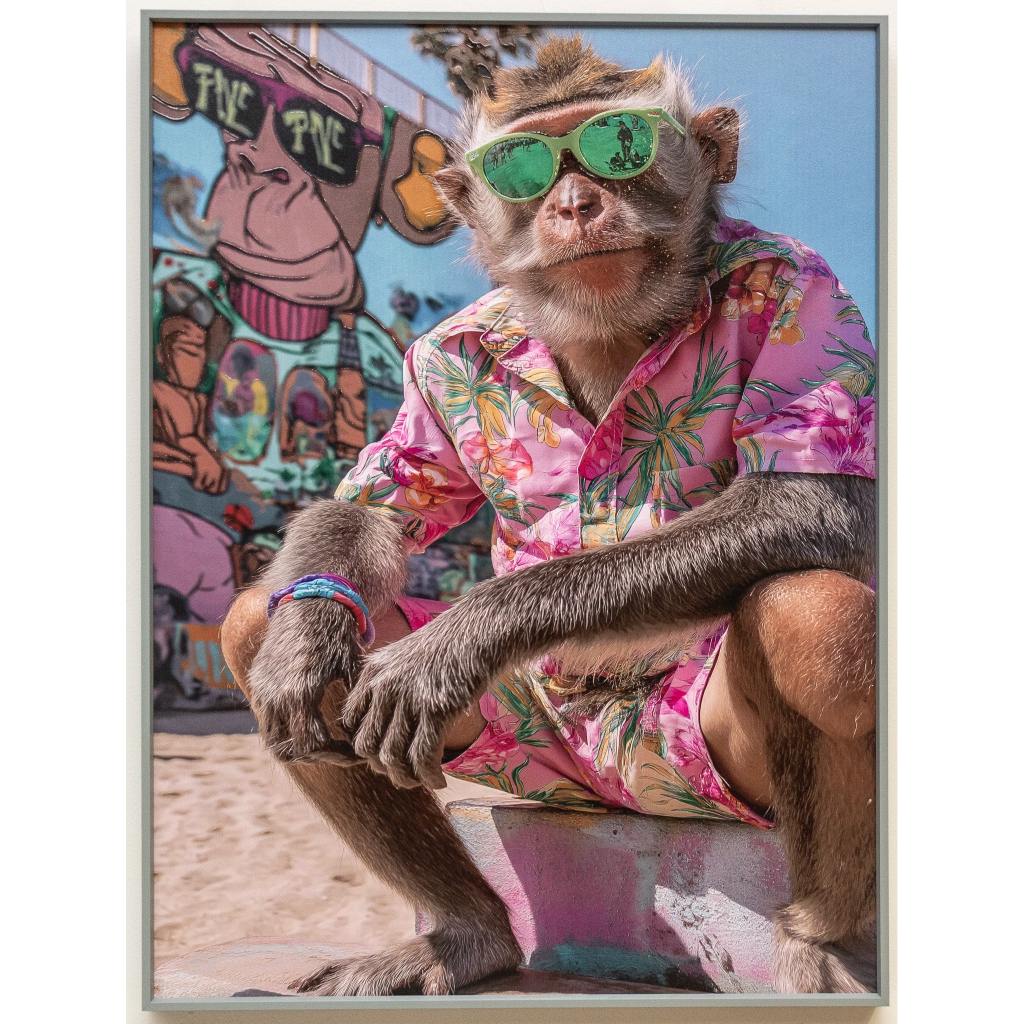 Framed Wall Art - The Hawaiian Chimp 60cm x 80cm