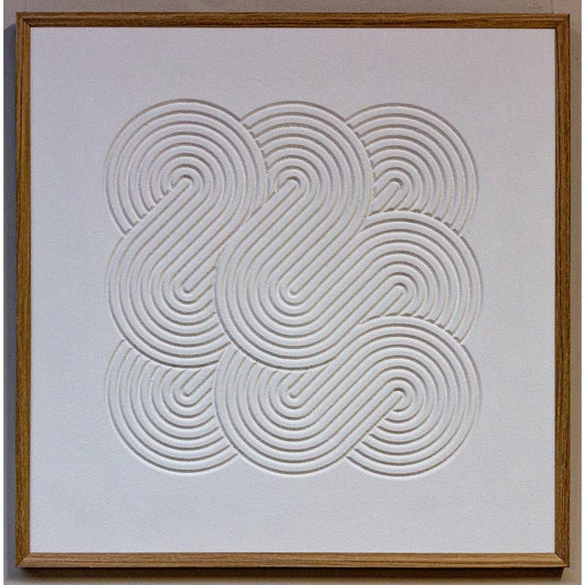 Framed Wall Art - Interlocked Spiral White 80cm x 80cm
