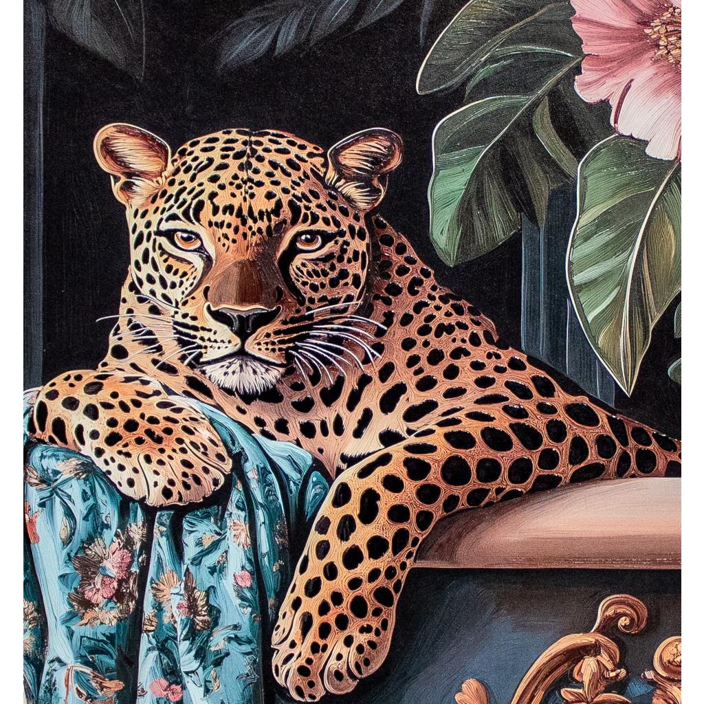 Framed Wall Art - Leopard Over Bath 100cm x 80cm