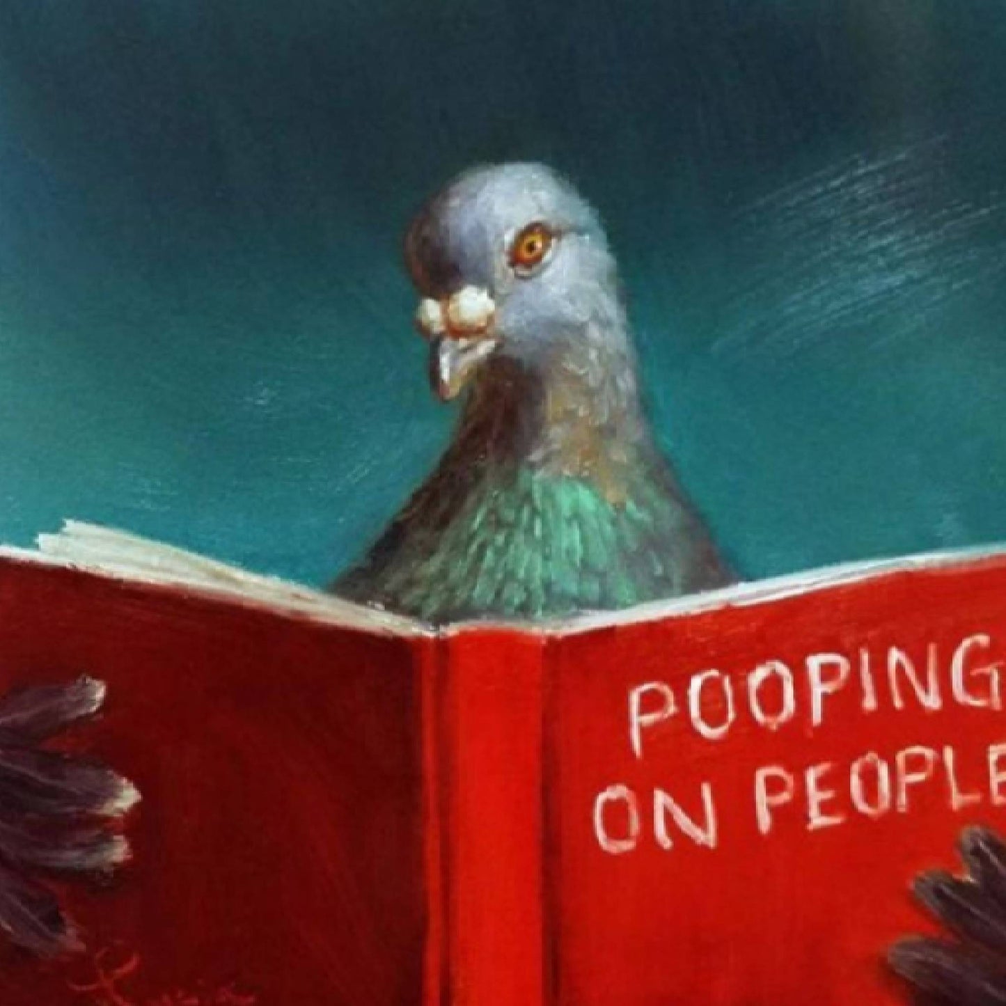 Framed Wall Art - Pigeon Pooping