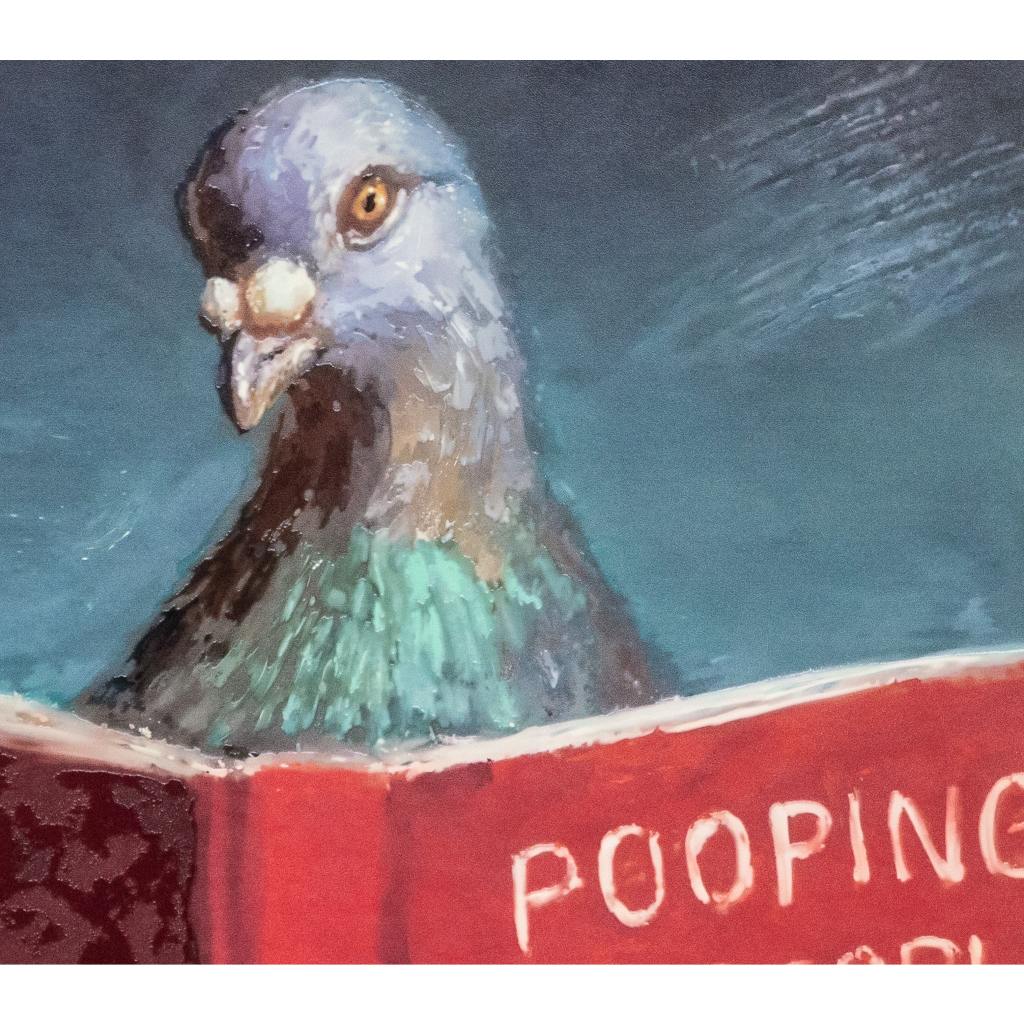 Framed Wall Art - Pigeon Pooping