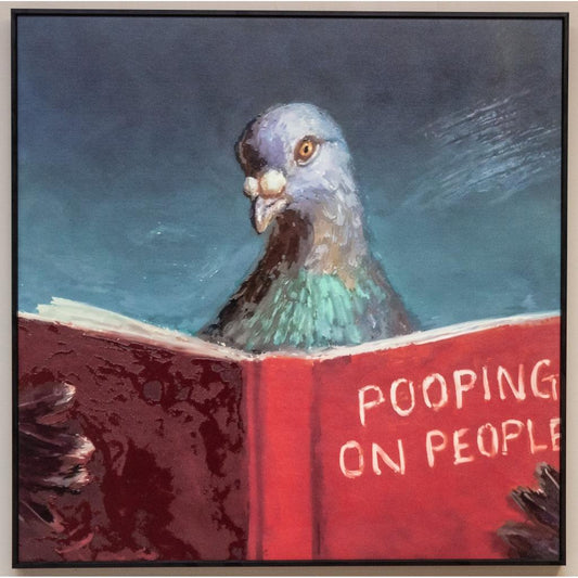 Framed Wall Art - Pigeon Pooping