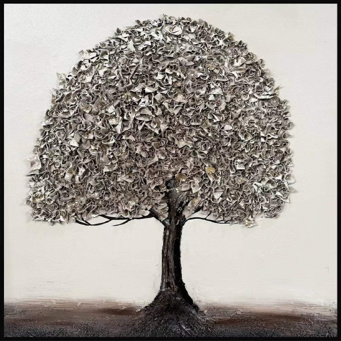 Framed Wall Art - Single Tree 80cm x 80cm