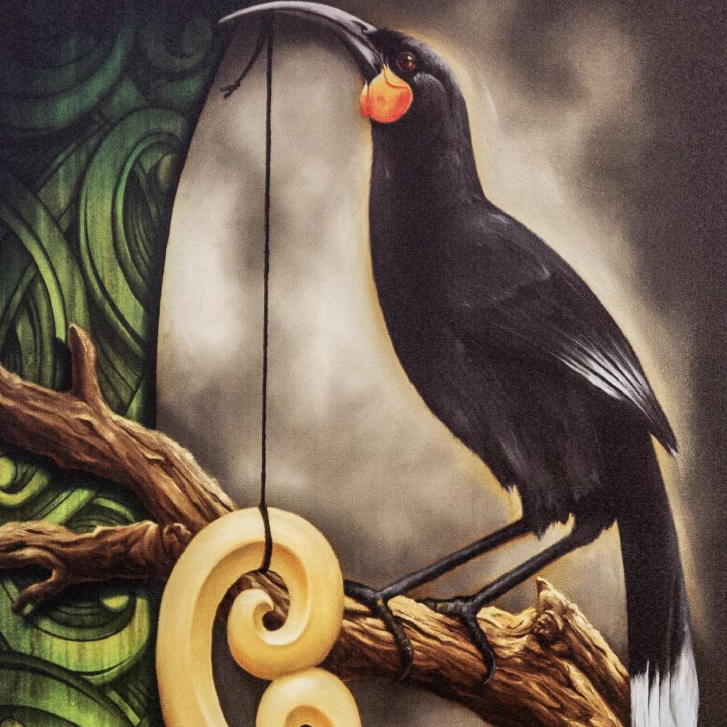 Framed Sotogi- Te Huia  80cm x 120cm