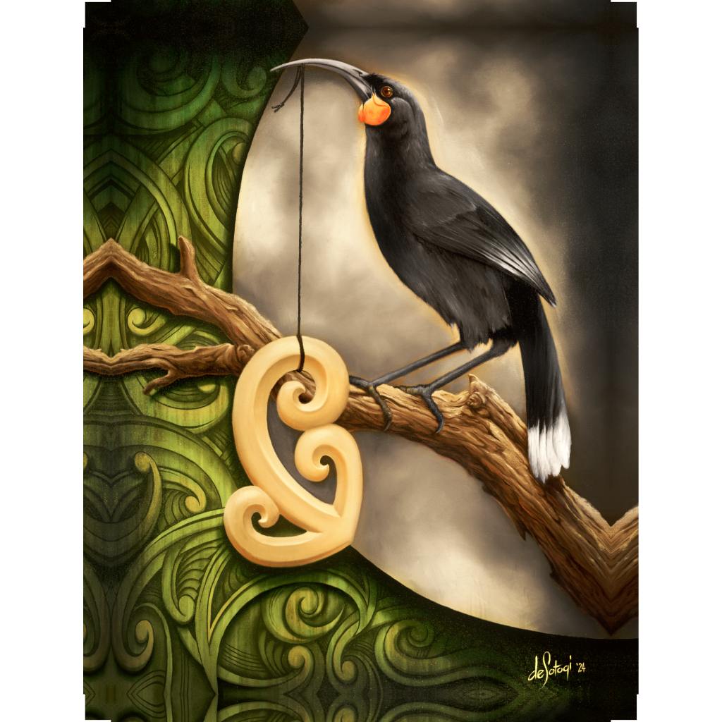 Framed Sotogi- Te Huia  80cm x 120cm