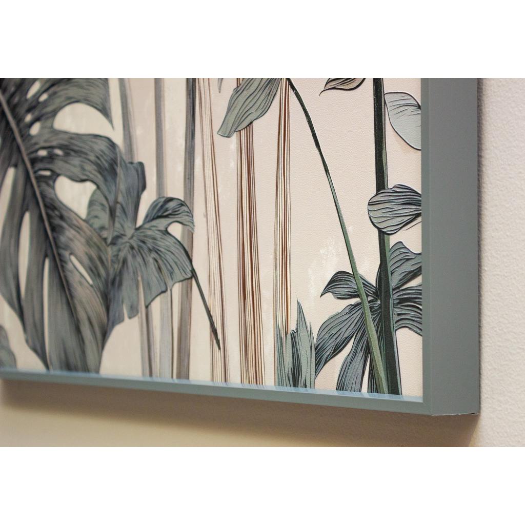 Framed Wall Art - Tropical Leaves with Palm 60cm x 80cm