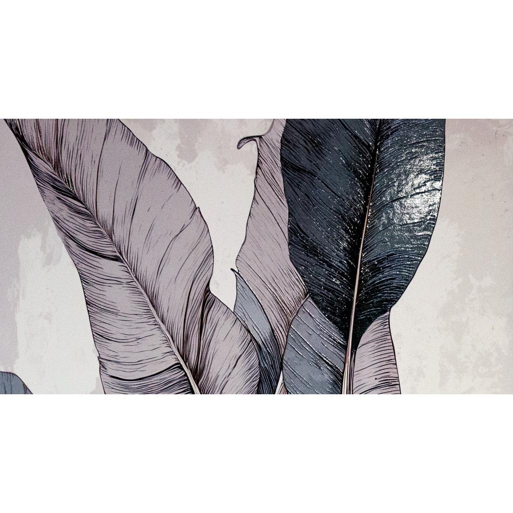 Framed Wall Art - Tropical Leaves with Palm 60cm x 80cm