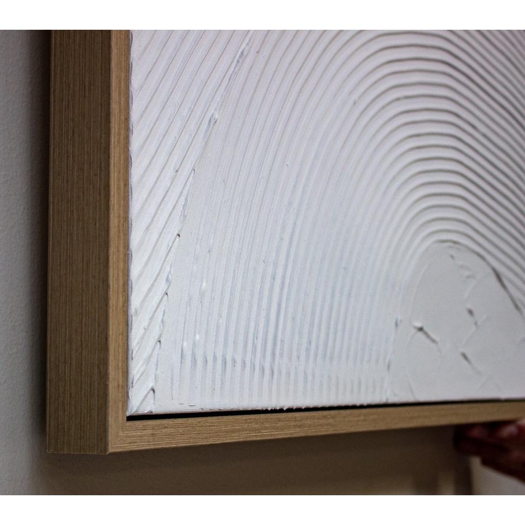 Framed Twin White Swirls 50cm x 70cm