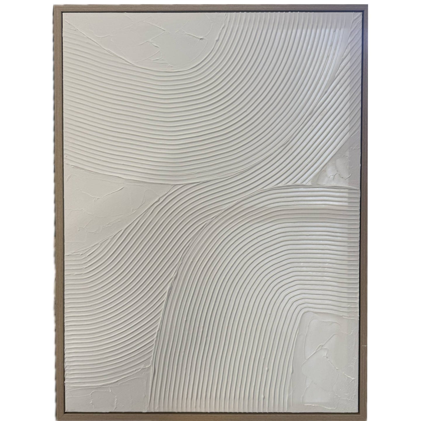 Framed Twin White Swirls 50cm x 70cm