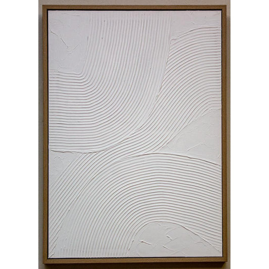 Framed Twin White Swirls 50cm x 70cm
