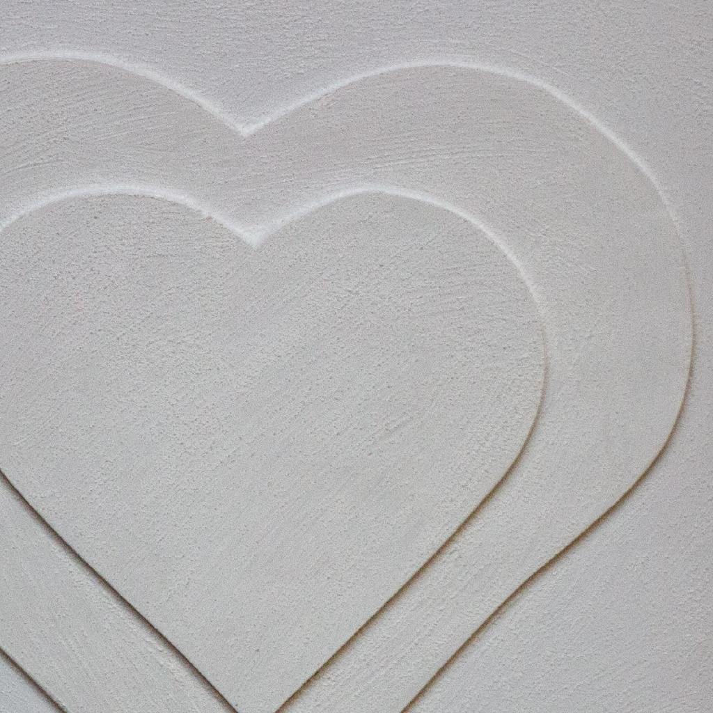 Framed Two White Hearts 40cm x 50cm