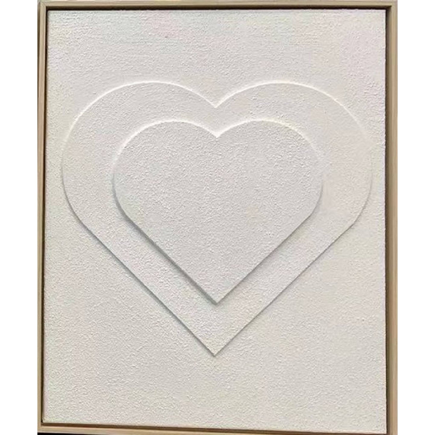 Framed Two White Hearts 40cm x 50cm