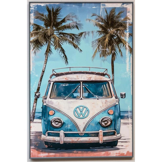 Framed Wall Art - VW Combi  120cm x 80cm