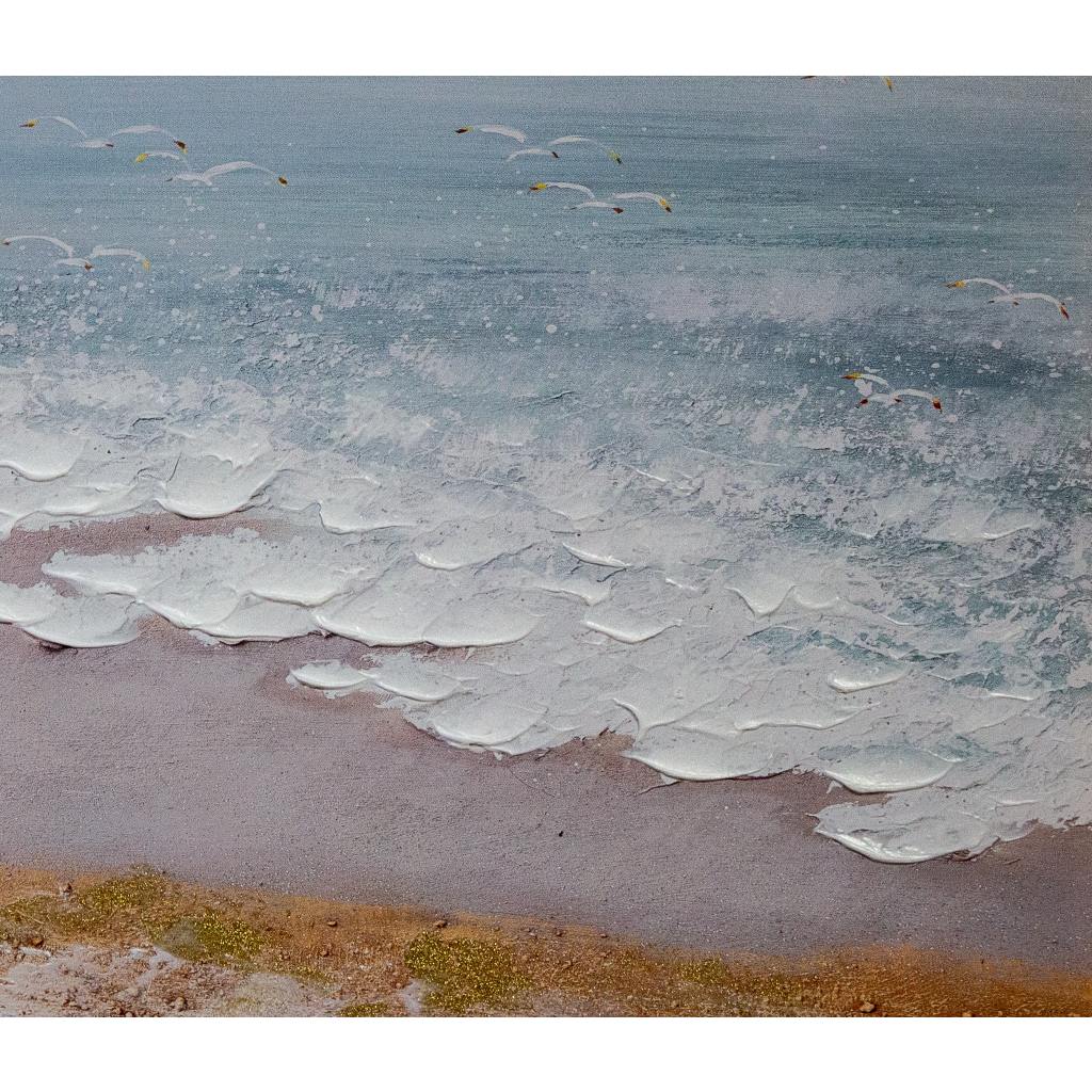 Framed Water Ripple Beach 70cm x 100cm