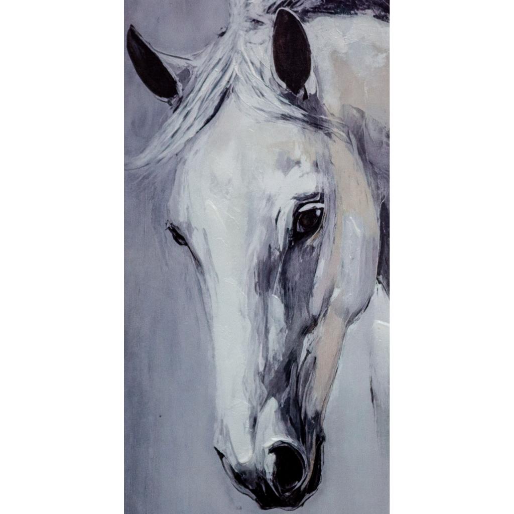 Framed White Horse 70cm x 100cm