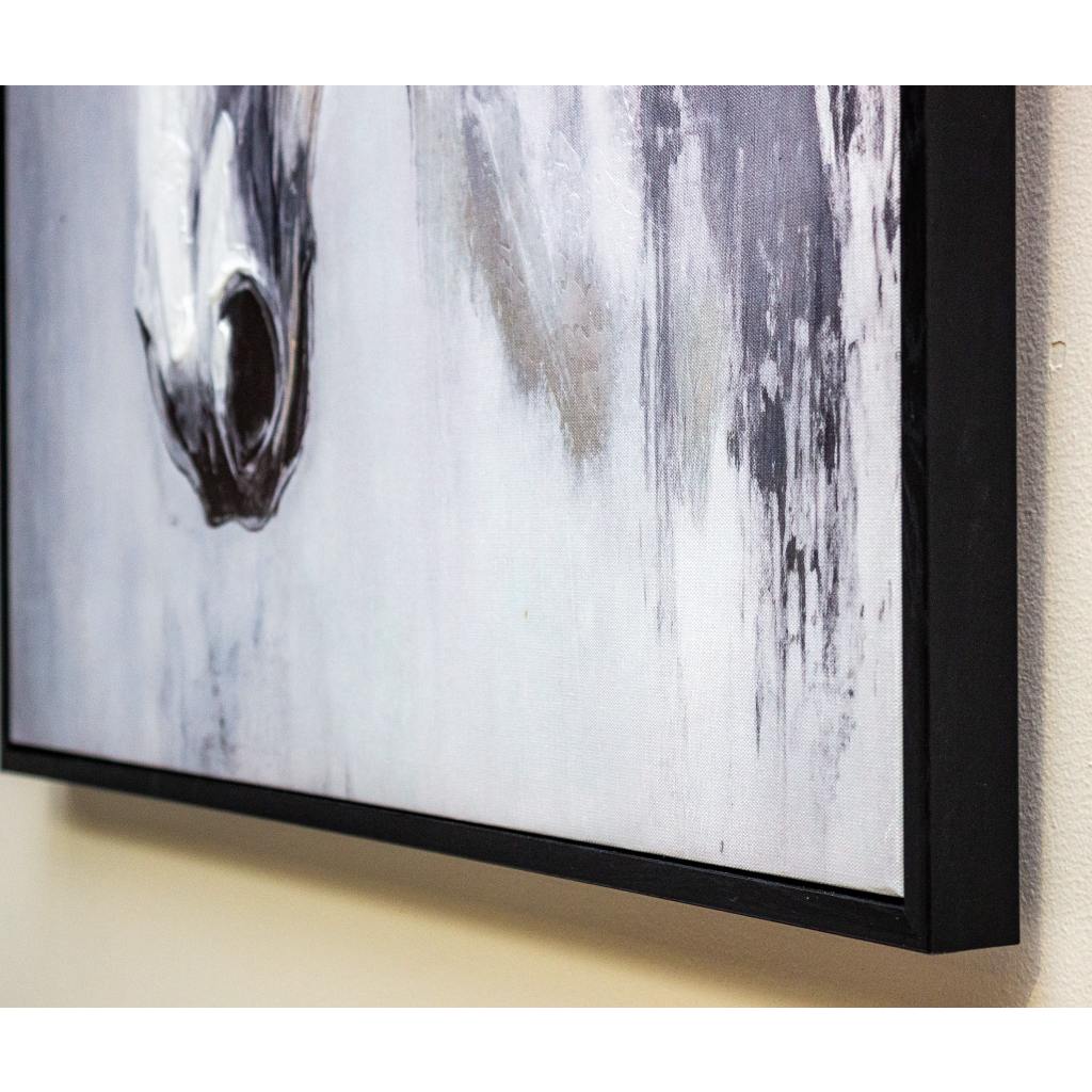 Framed White Horse 70cm x 100cm