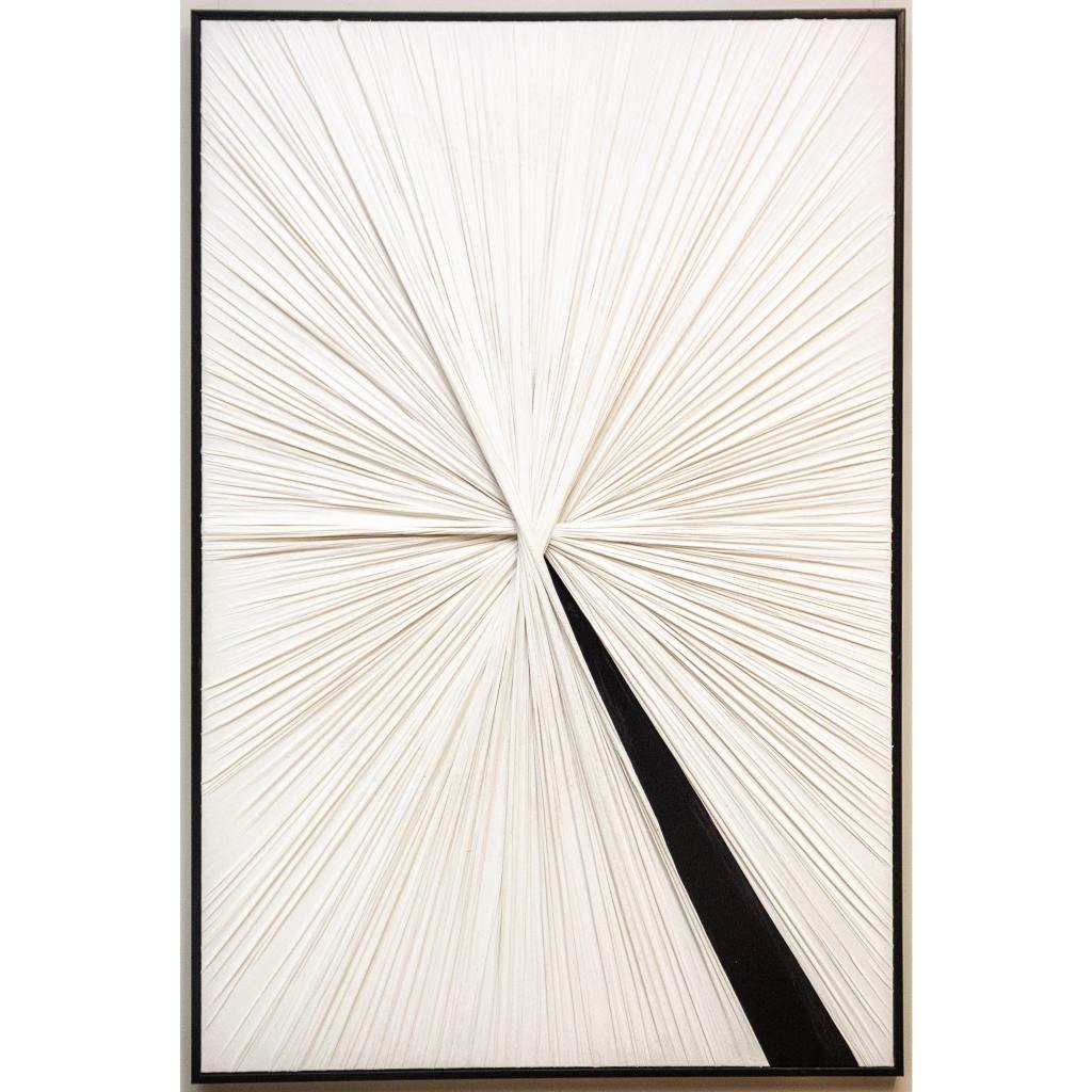 Framed White Lines Black Wedge 100cm x 150cm