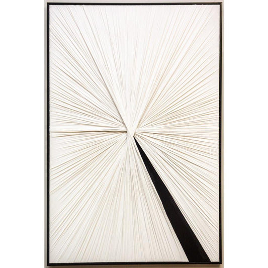 Framed Art - White Lines Black Wedge 100x150