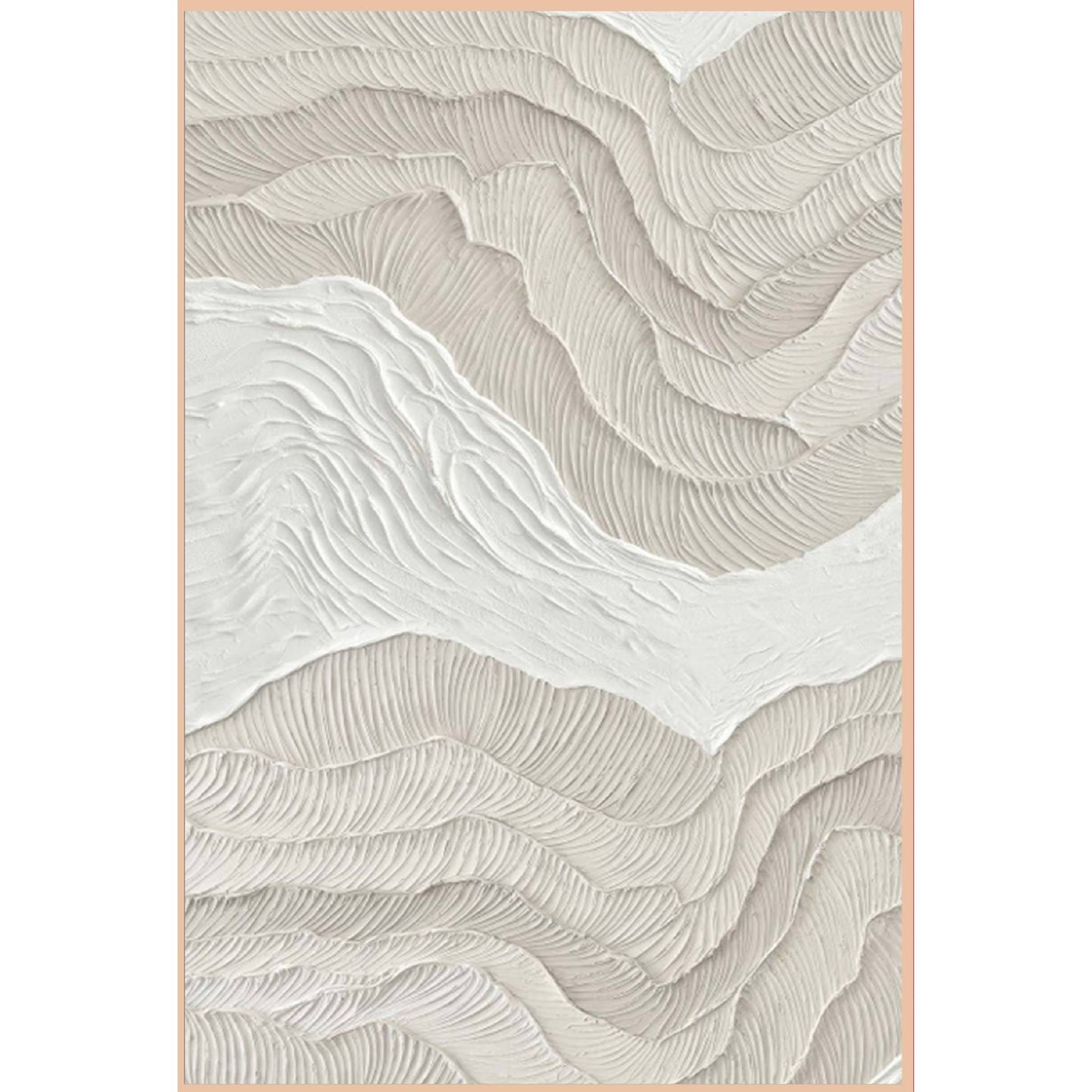 Framed White Ripple Mountains 80cm x 120cm