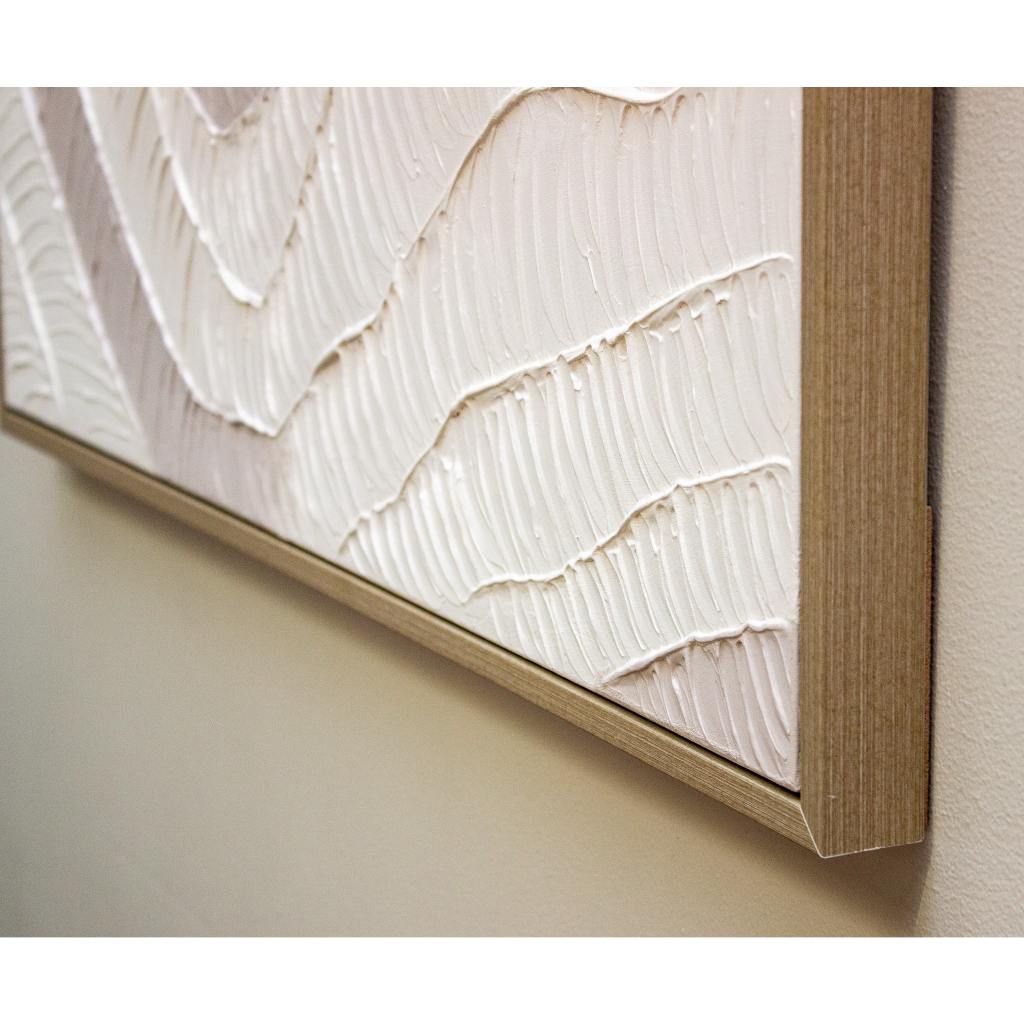 Framed White Ripple Mountains 80cm x 120cm