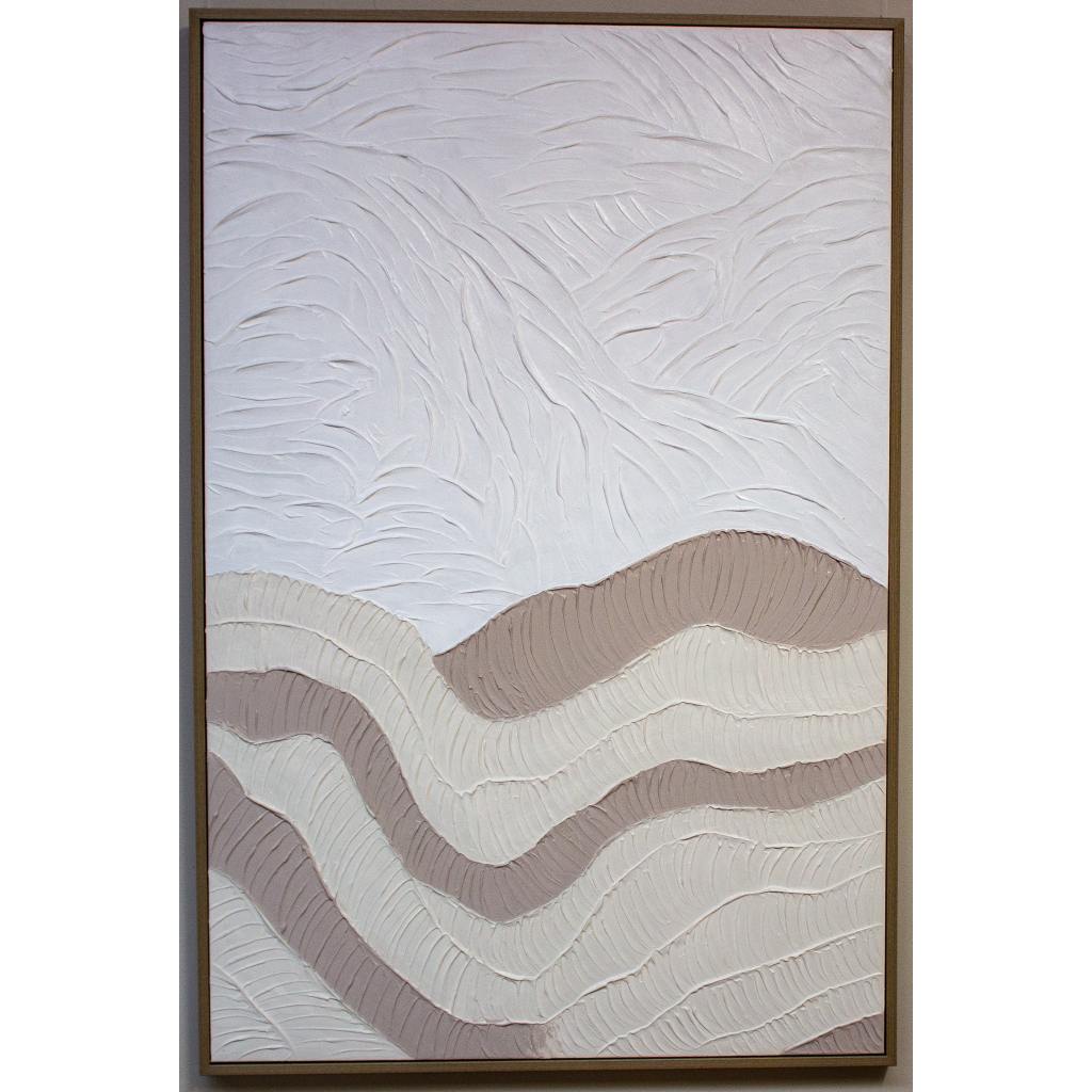 Framed White Ripple Mountains 80cm x 120cm