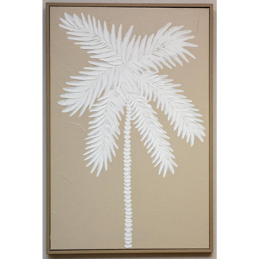 Framed Art - White Single Palm 60x90