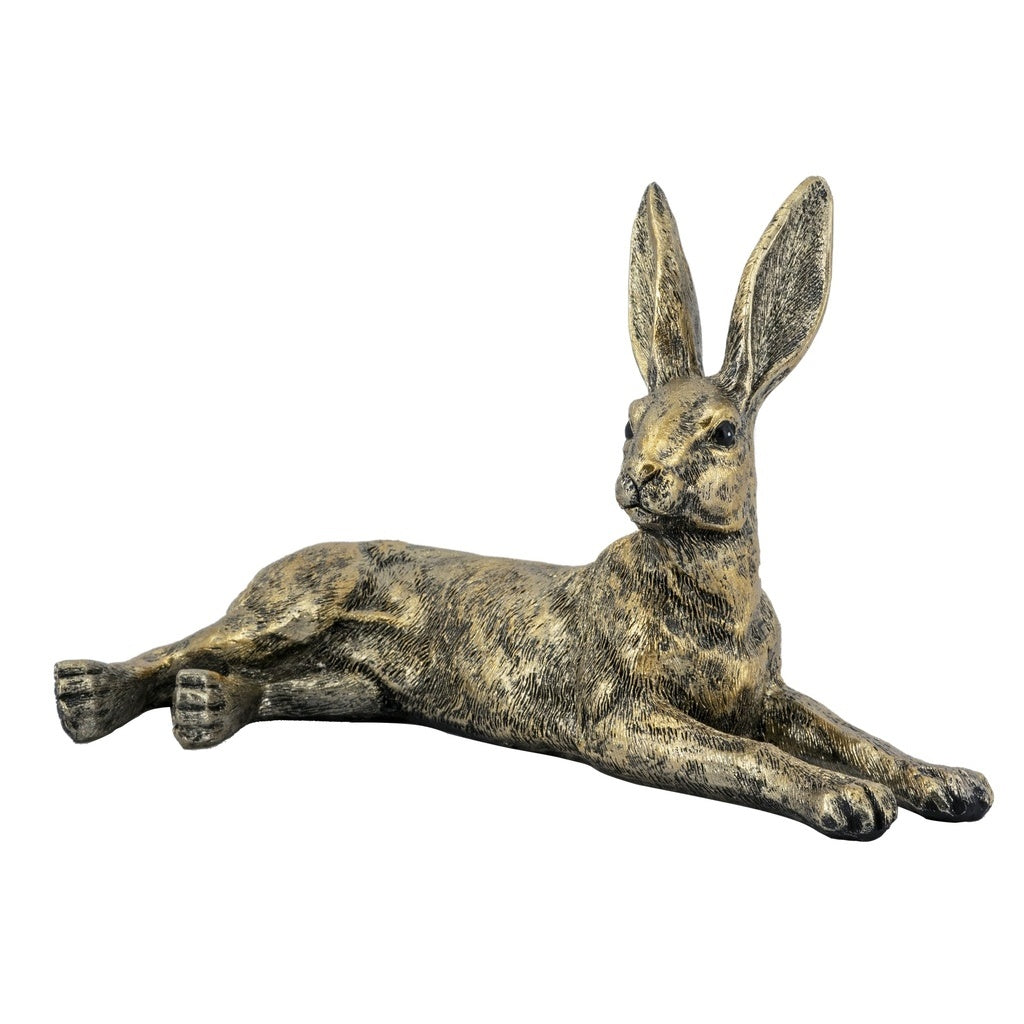 Gold Rabbit Statue – Reclining