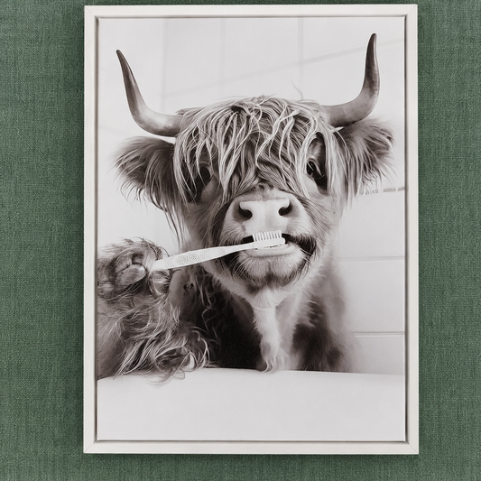 Framed Art - Highland Cow Teeth 30x40
