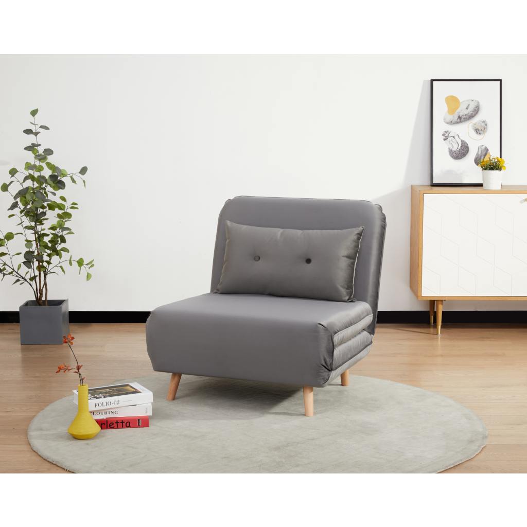 Lily Bed Sofa Velvet Grey