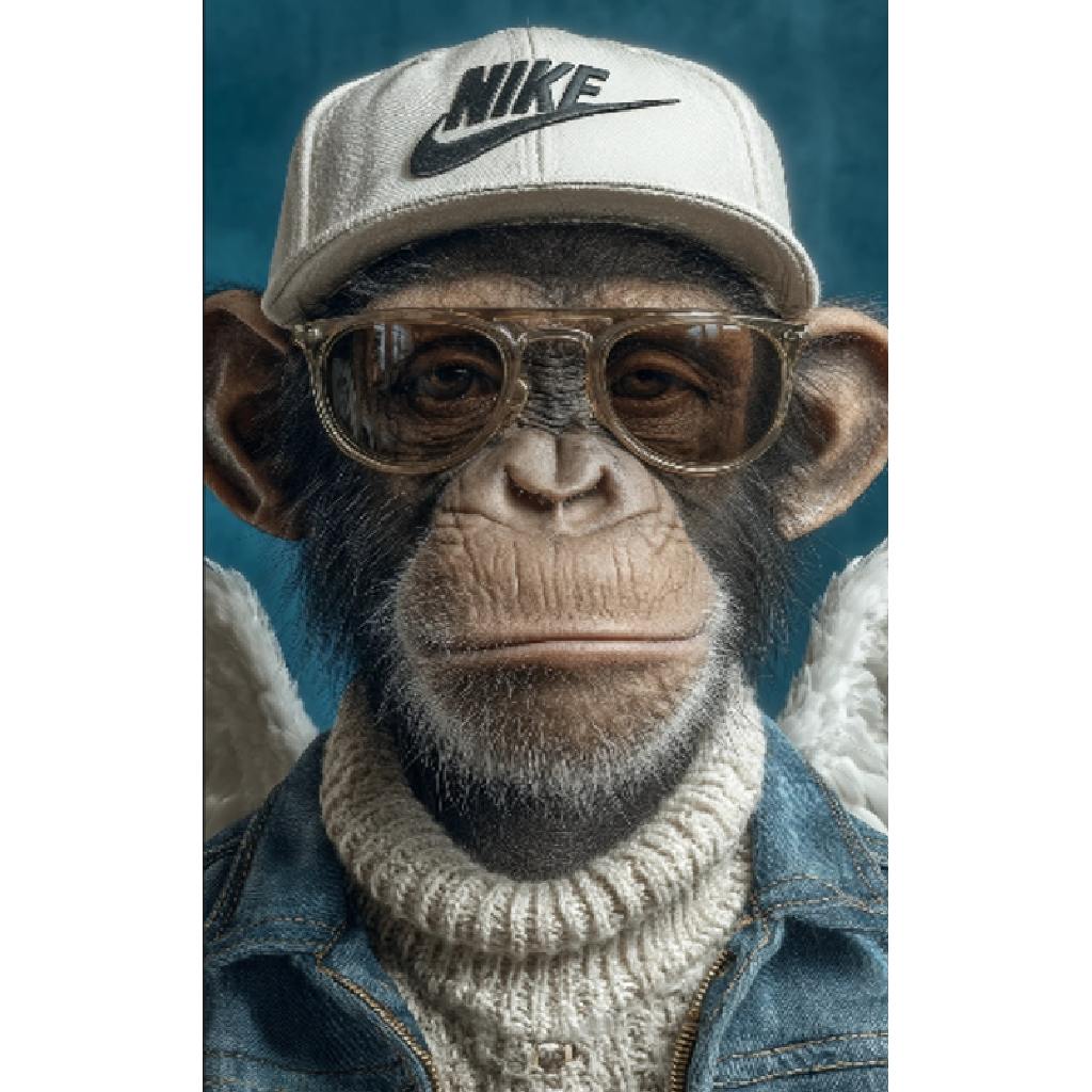 Framed Wall Art - The Nike Chimp 60cm x 80cm