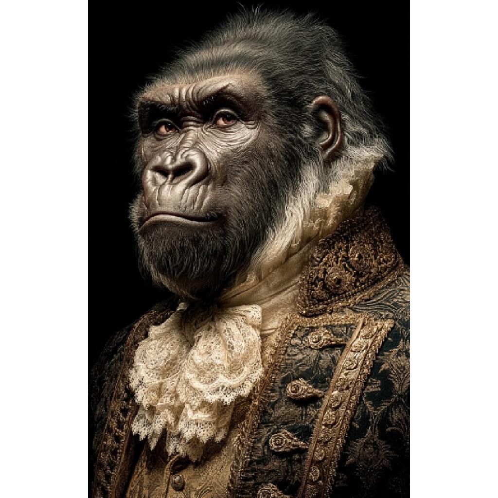 Framed Wall Art - The Victorian Gorilla  60cm x 80cm