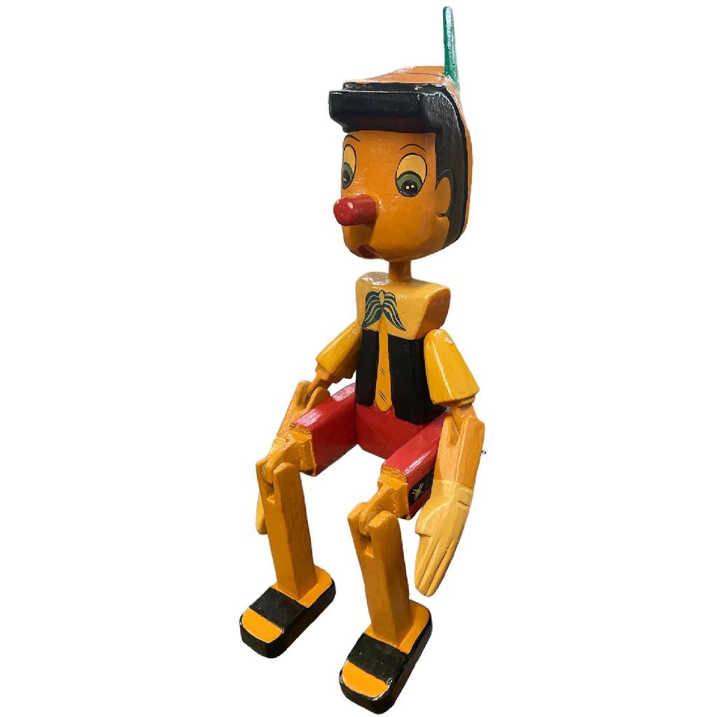 Wooden Sitting Pinocchio Puppet Medium